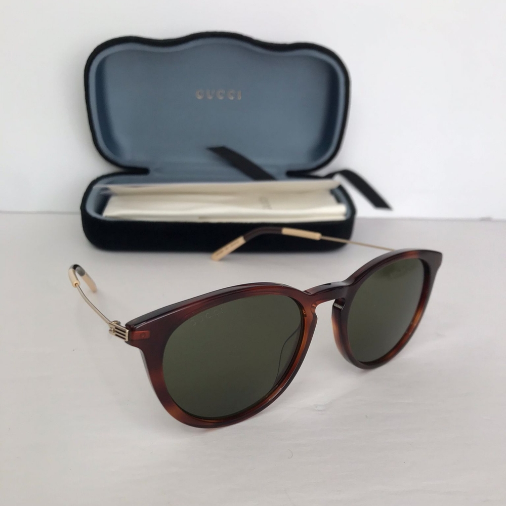💯 original GG1048S002 Round Sunglasses Havana Gold - Picture 3 of 14